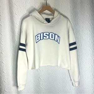 BISON Athletic Long Sleeve Cropped Hoodie Pullover